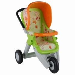 Modernus vežimėlis lėlėms Wader QT žalia - oranžinė